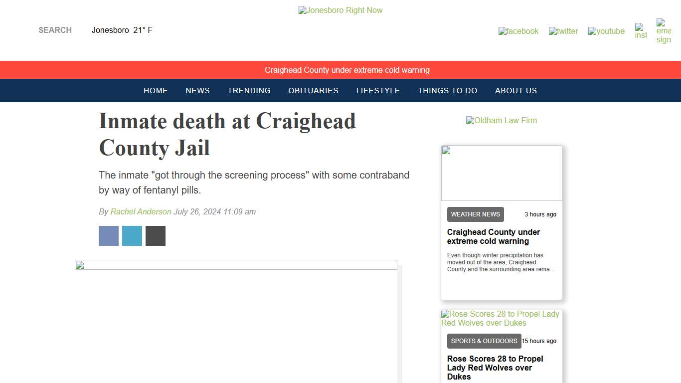 Inmate death at Craighead County Jail - Jonesboro Right Now